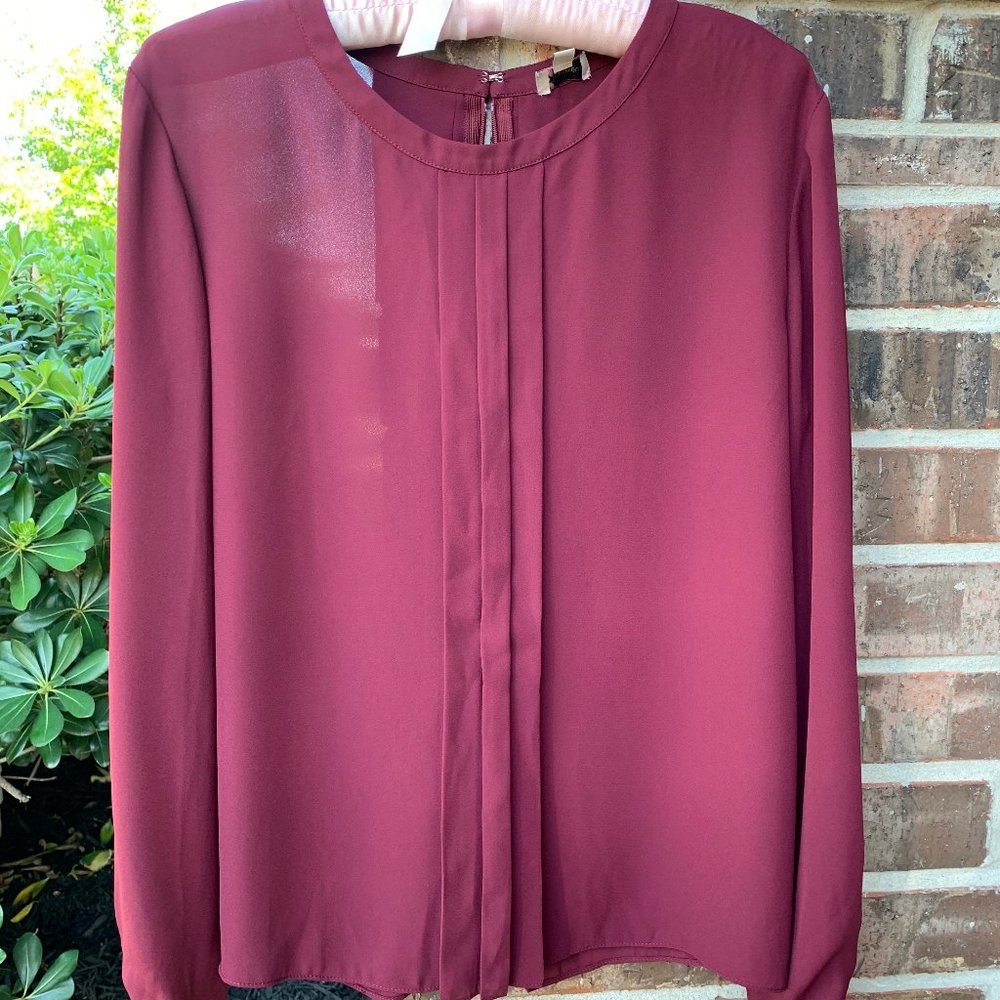 Cremieux Burgundy Blouse NEW without tags - Picture 1 of 3